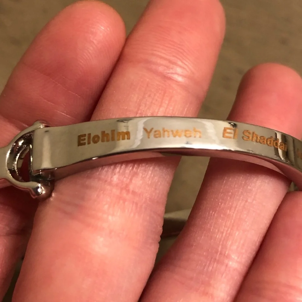 Silver Tone Men's Religious Bracelet